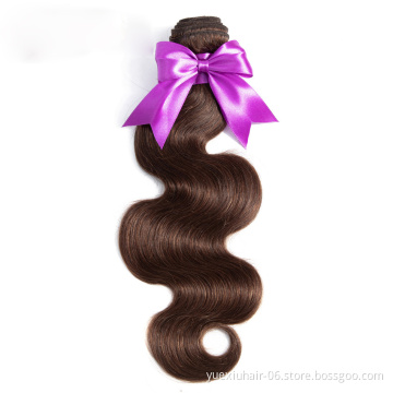 Wholesale Light Brown Color 2 Hair Color Highlights Double Drawn Remy Human Hair Extensions